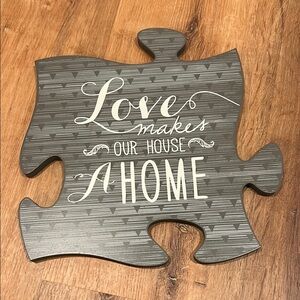 Gray Puzzle Piece Wall Decor
